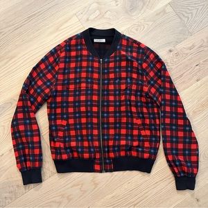 Equipment Plaid Bomber Jacket